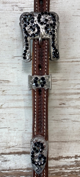 Glitzer Buckle-Set black